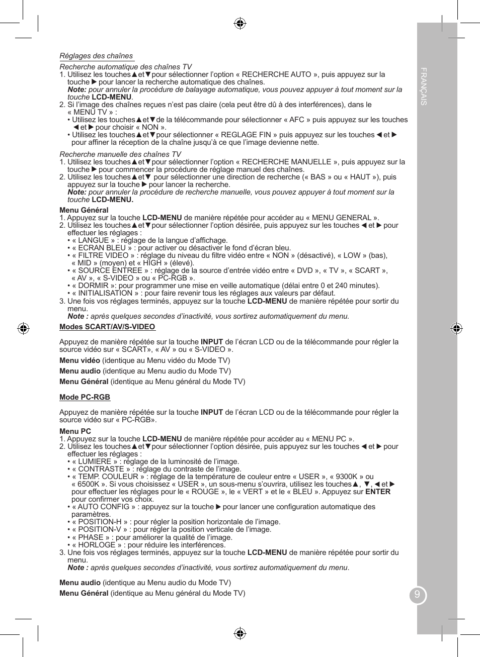 Lexibook LCDDVD2SP User Manual | Page 9 / 88