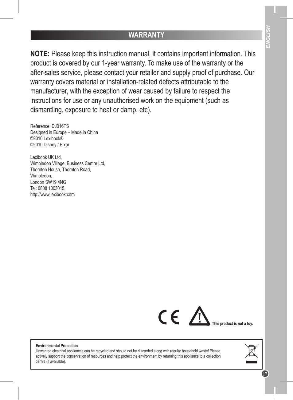 Lexibook DJ016TS User Manual | Page 17 / 48