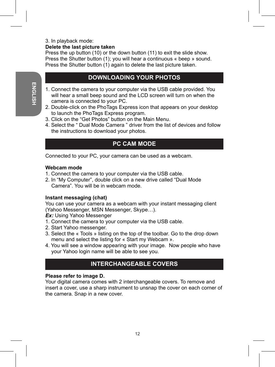Lexibook DJ025 Series User Manual | Page 12 / 42