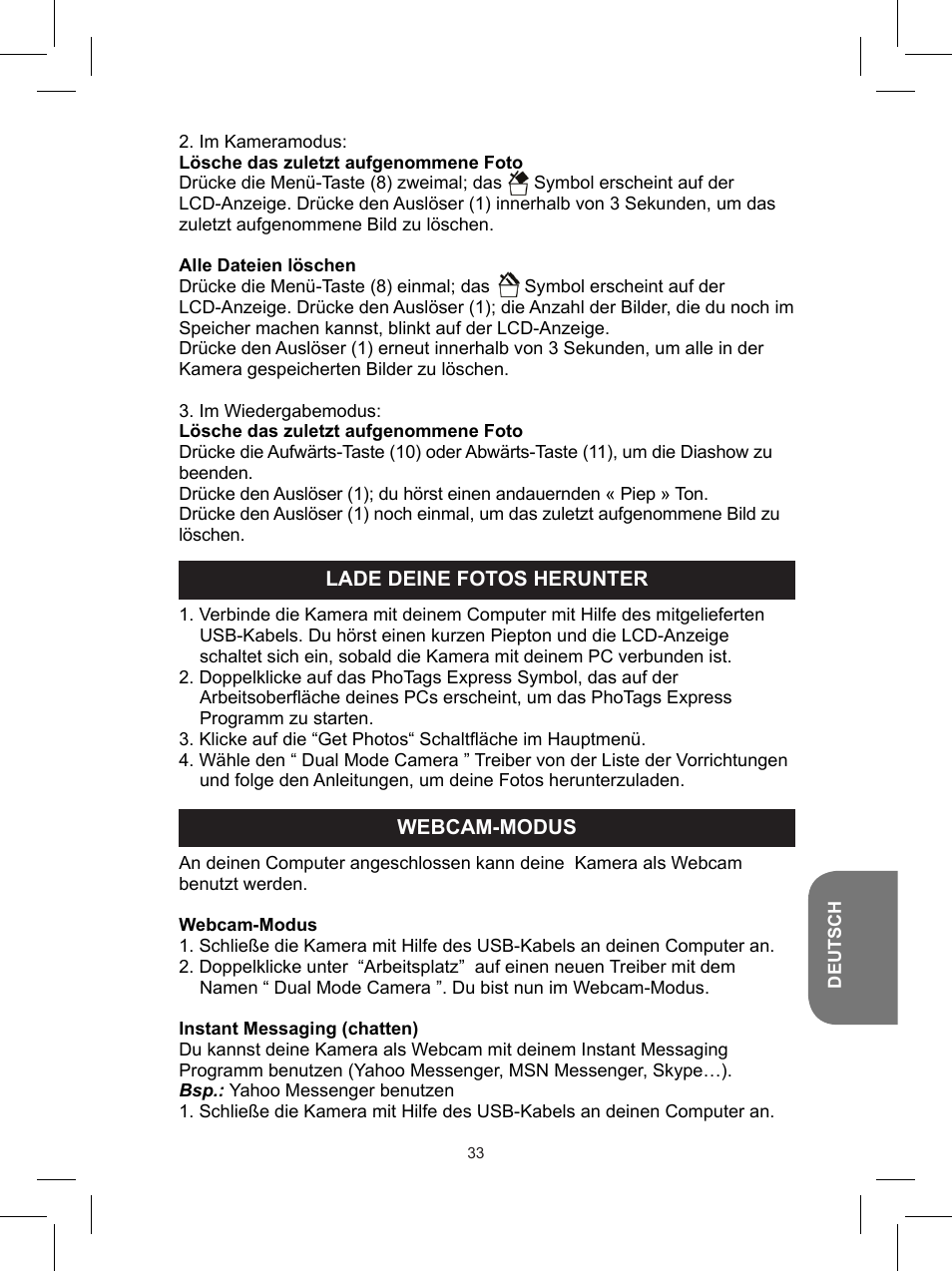 Lexibook DJ025 Series User Manual | Page 33 / 42
