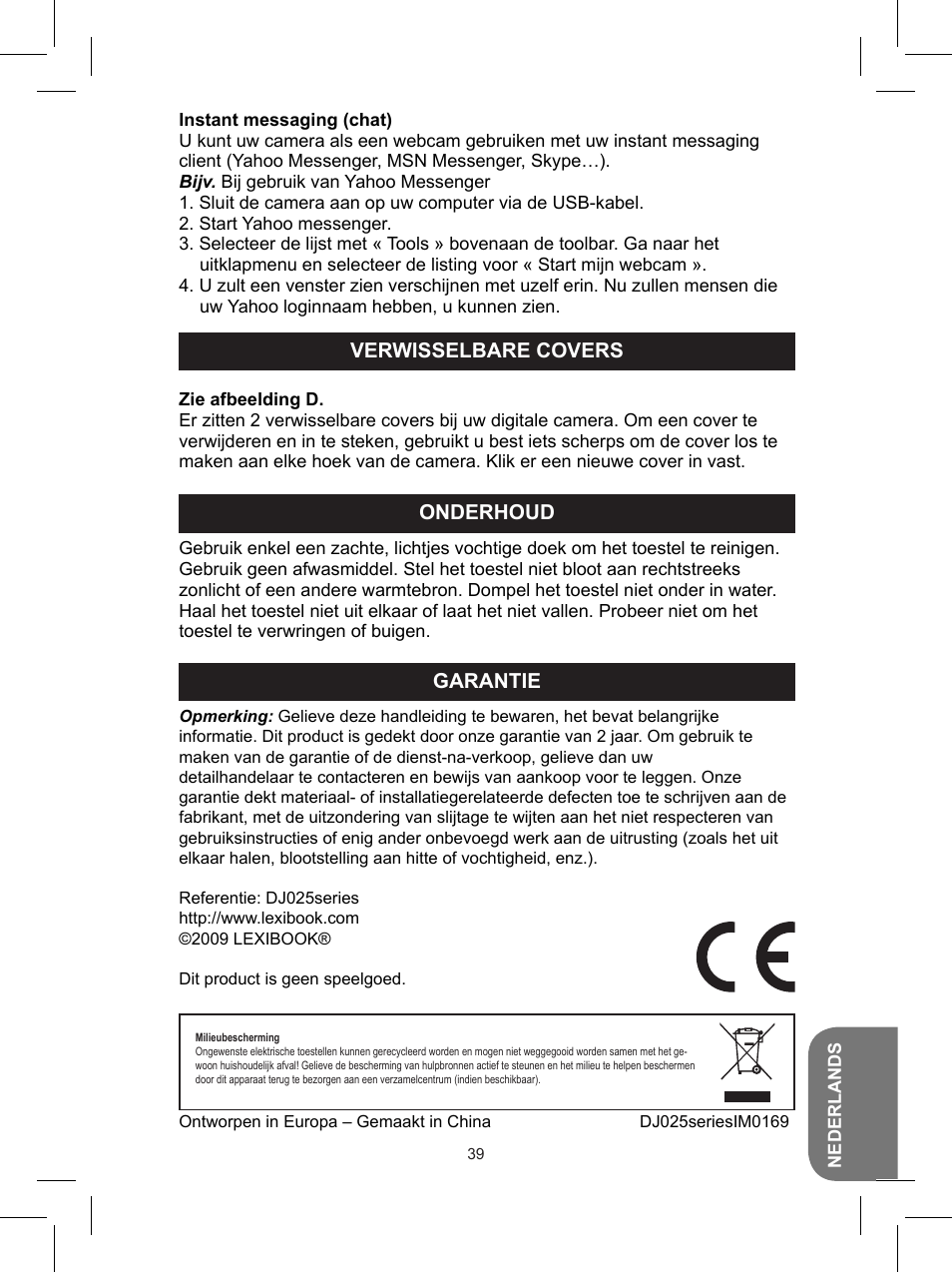 Lexibook DJ025 Series User Manual | Page 39 / 42
