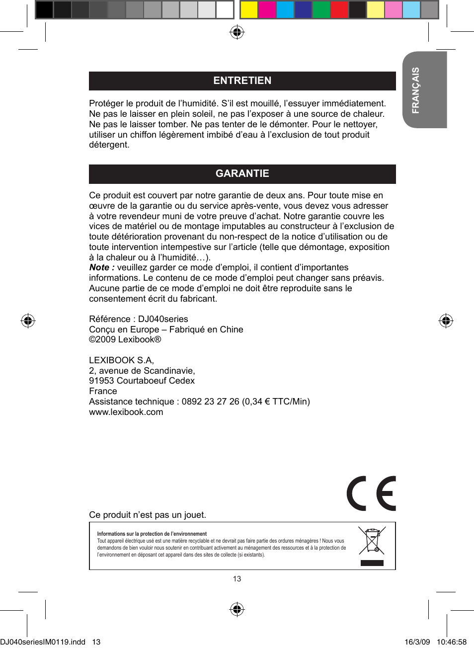 Lexibook DJ040 Series User Manual | Page 13 / 75