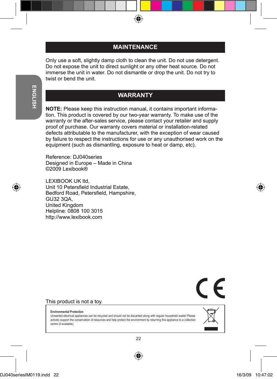 Lexibook DJ040 Series User Manual | Page 22 / 75