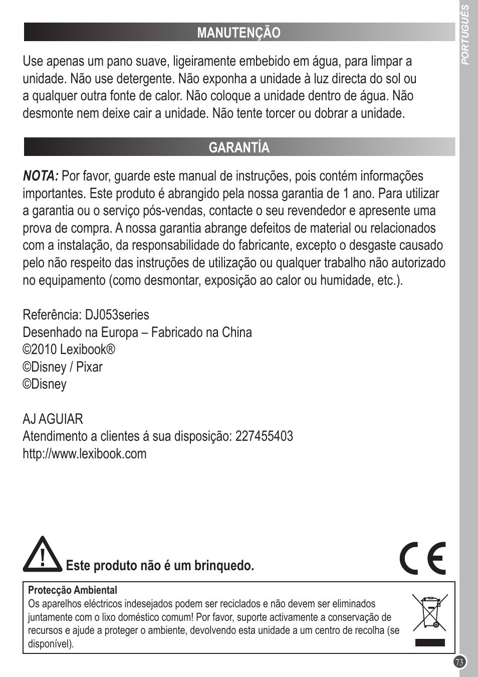 Lexibook DJ053 Series User Manual | Page 73 / 128