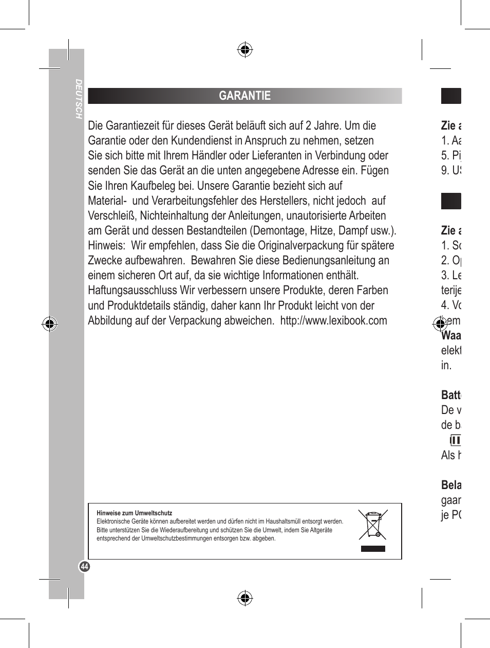 Lexibook DJ200BB User Manual | Page 44 / 51