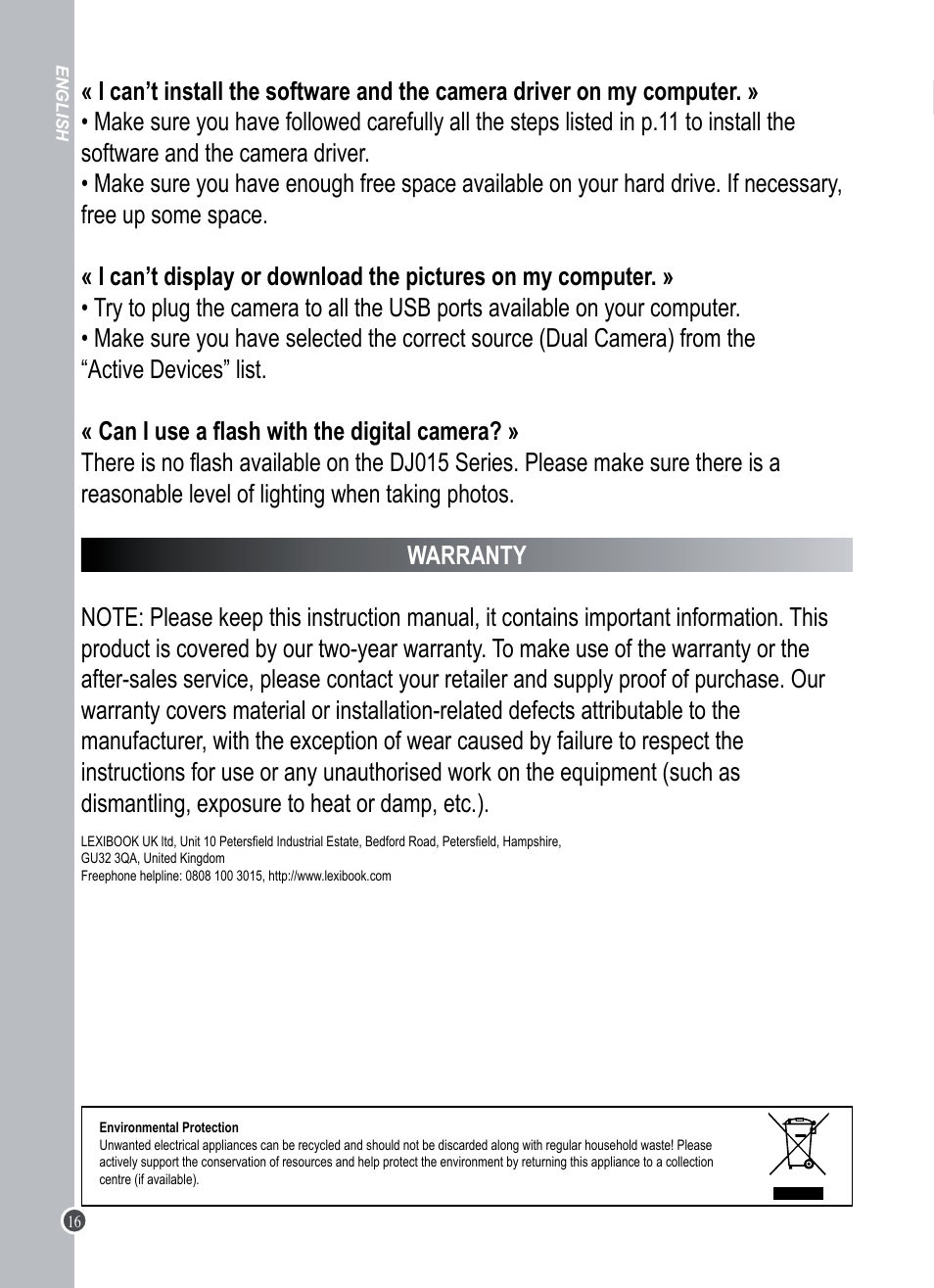 Lexibook DJ015 Series User Manual | Page 16 / 54