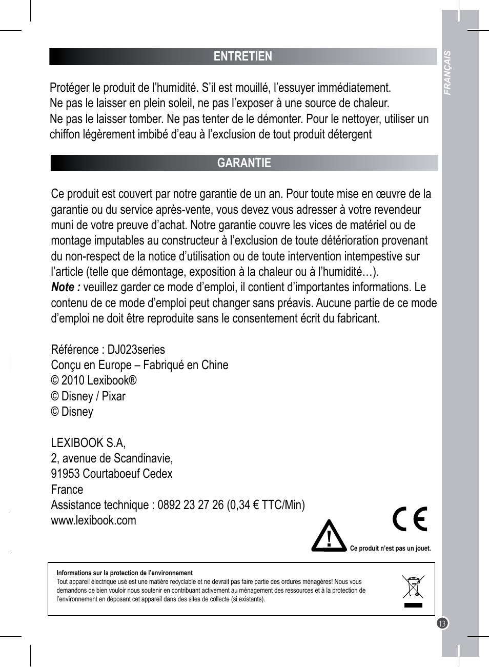 Lexibook DJ023 Series User Manual | Page 13 / 76