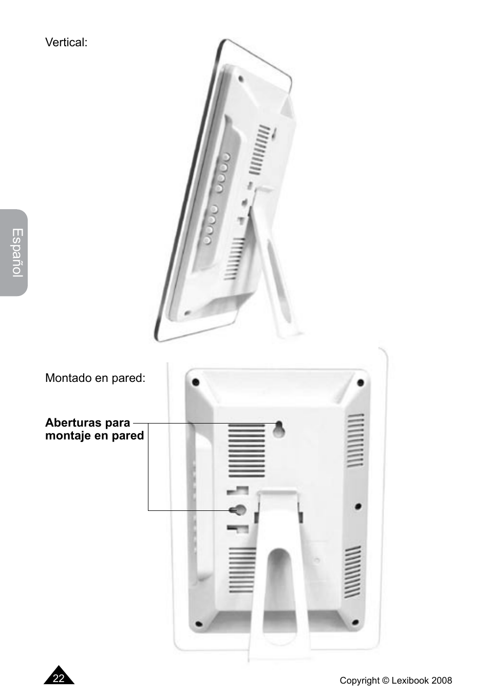 Español | Lexibook DF700BB / DF700SP / DF700HSM User Manual | Page 22 / 60