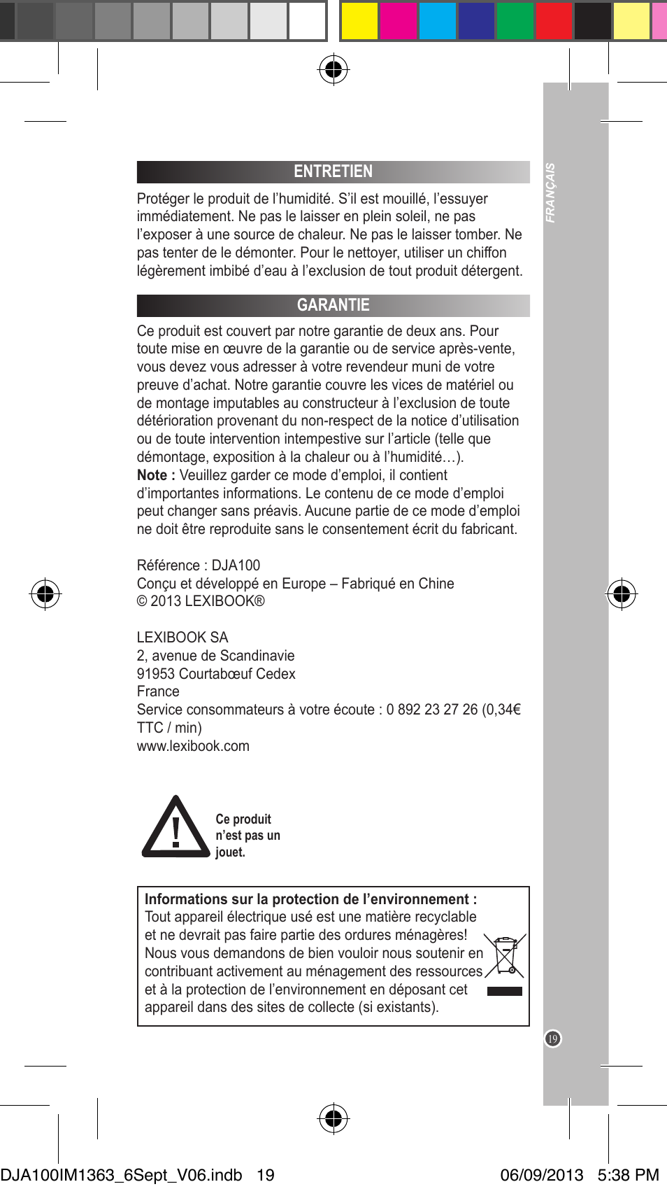 Lexibook DJA100 User Manual | Page 19 / 116
