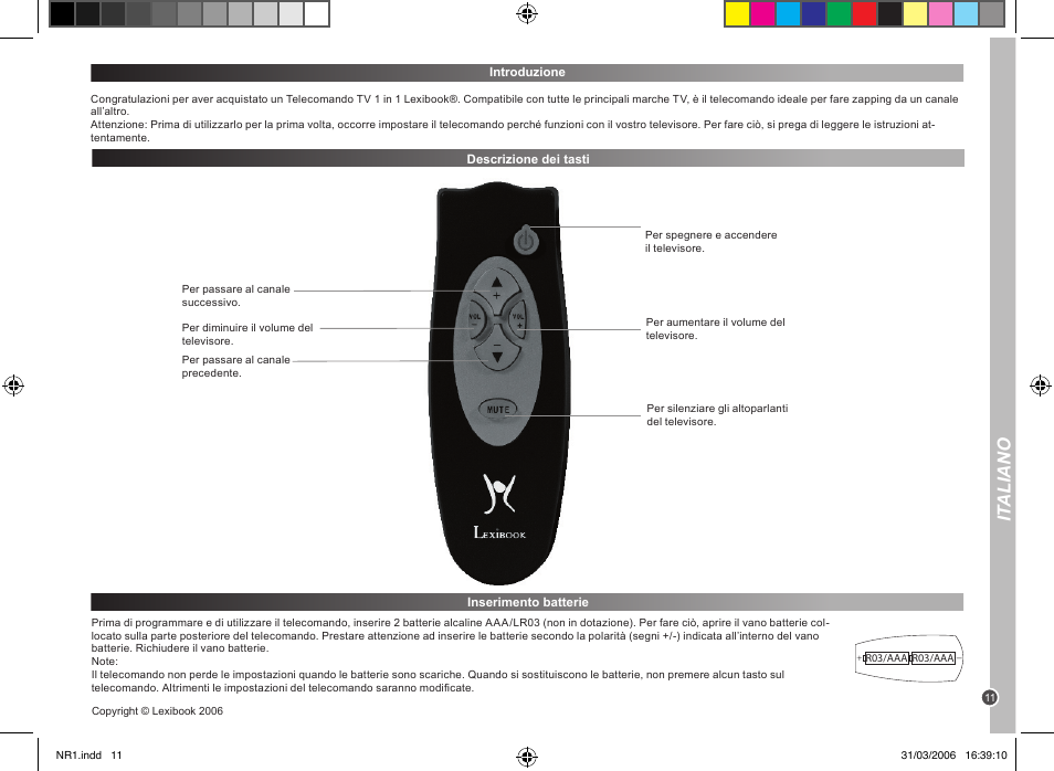 It aliano | Lexibook NR1 User Manual | Page 11 / 18