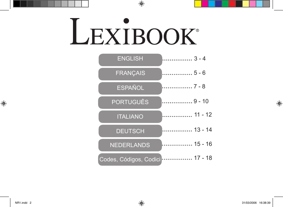 Lexibook NR1 User Manual | Page 2 / 18