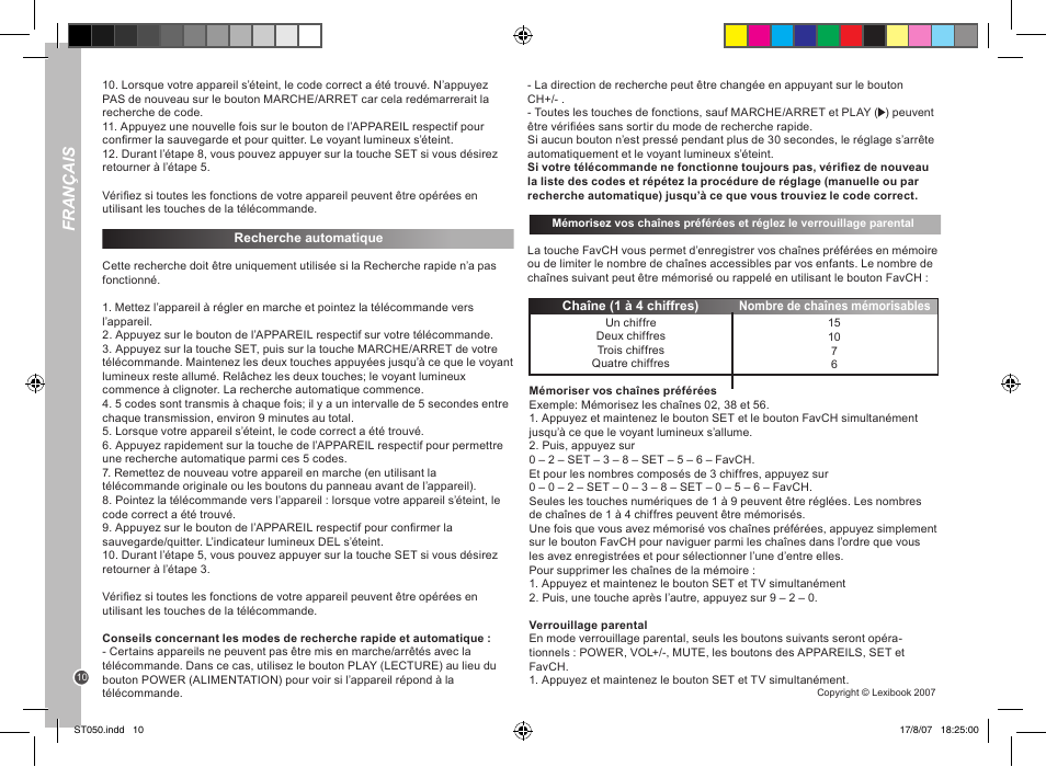 Français | Lexibook ST050 User Manual | Page 10 / 51