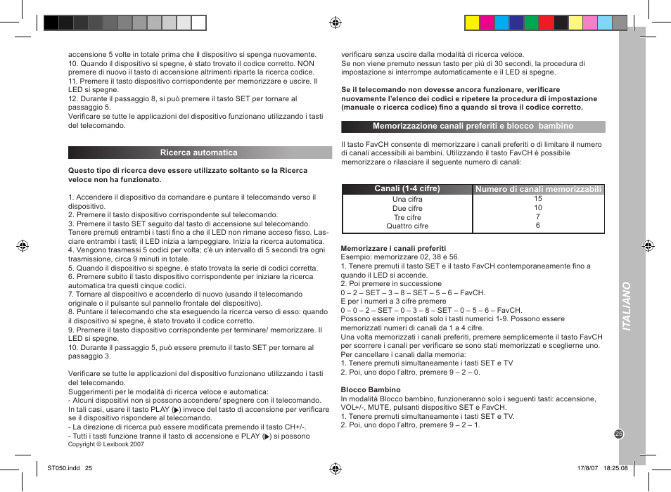 It aliano | Lexibook ST050 User Manual | Page 25 / 51