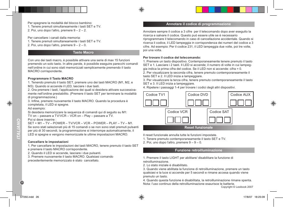 It aliano | Lexibook ST050 User Manual | Page 26 / 51