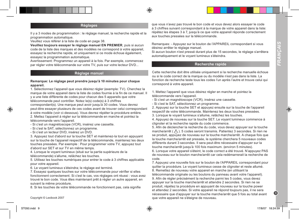 Français | Lexibook ST050 User Manual | Page 9 / 51