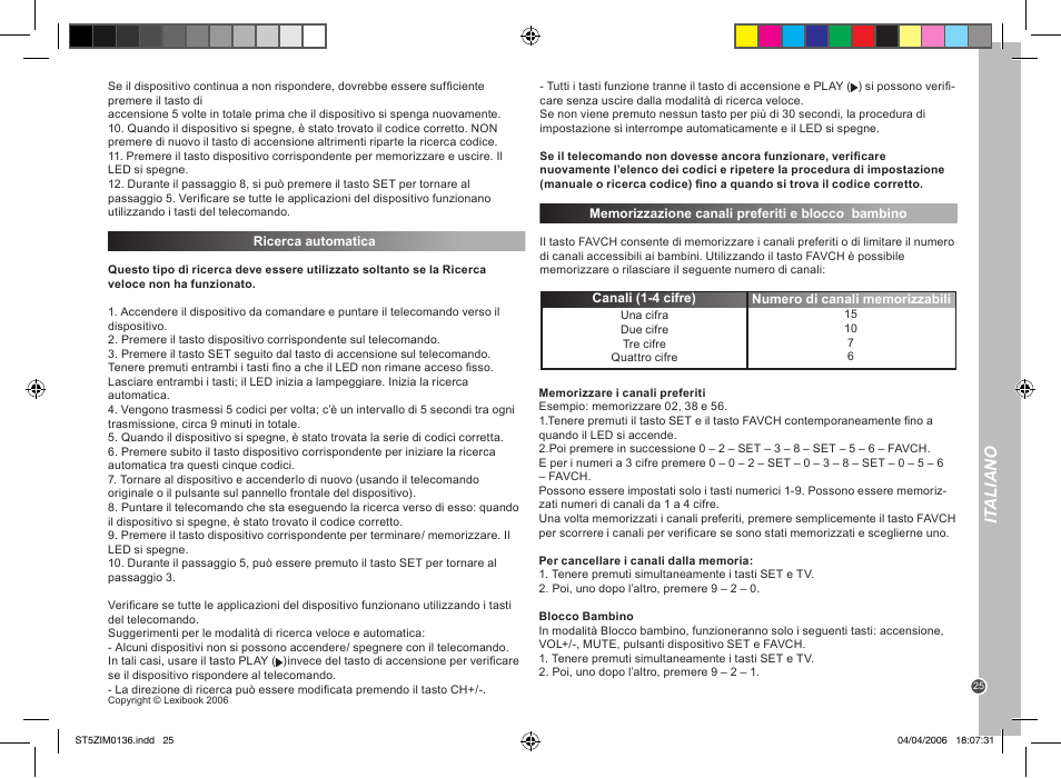 It aliano | Lexibook ST5Z User Manual | Page 25 / 51