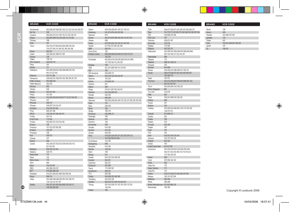 Lexibook ST5Z User Manual | Page 44 / 51