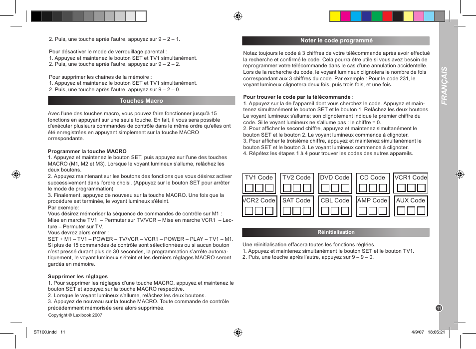 Français | Lexibook ST100 User Manual | Page 11 / 51