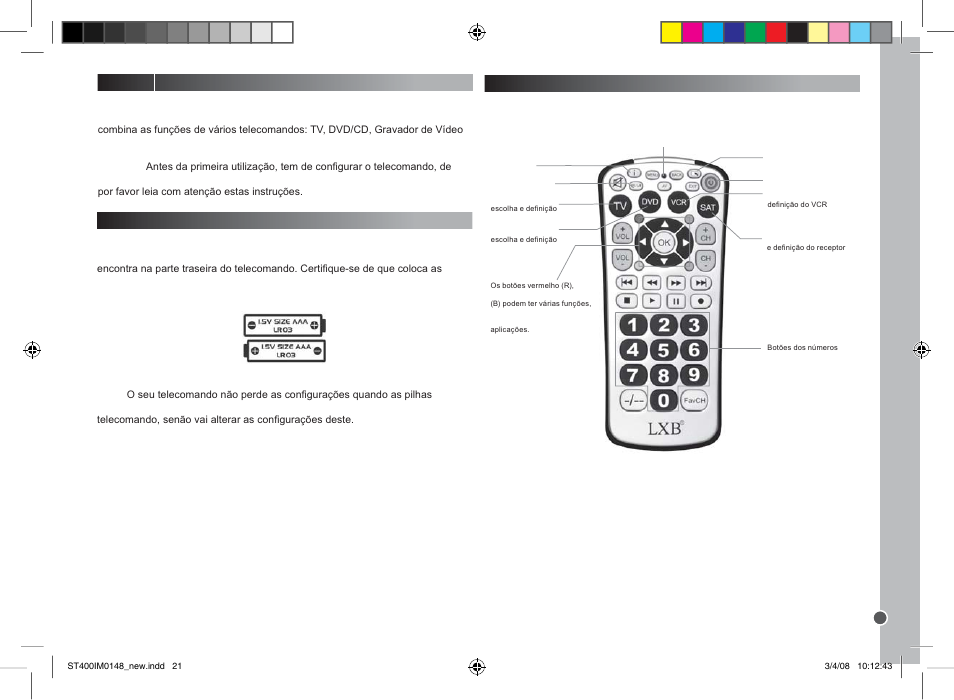 Português | Lexibook ST400 User Manual | Page 21 / 56