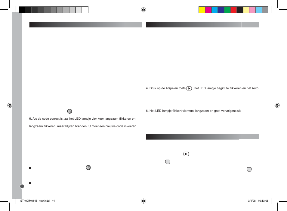 Nederlands | Lexibook ST400 User Manual | Page 44 / 56