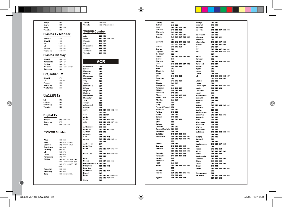 Lexibook ST400 User Manual | Page 52 / 56