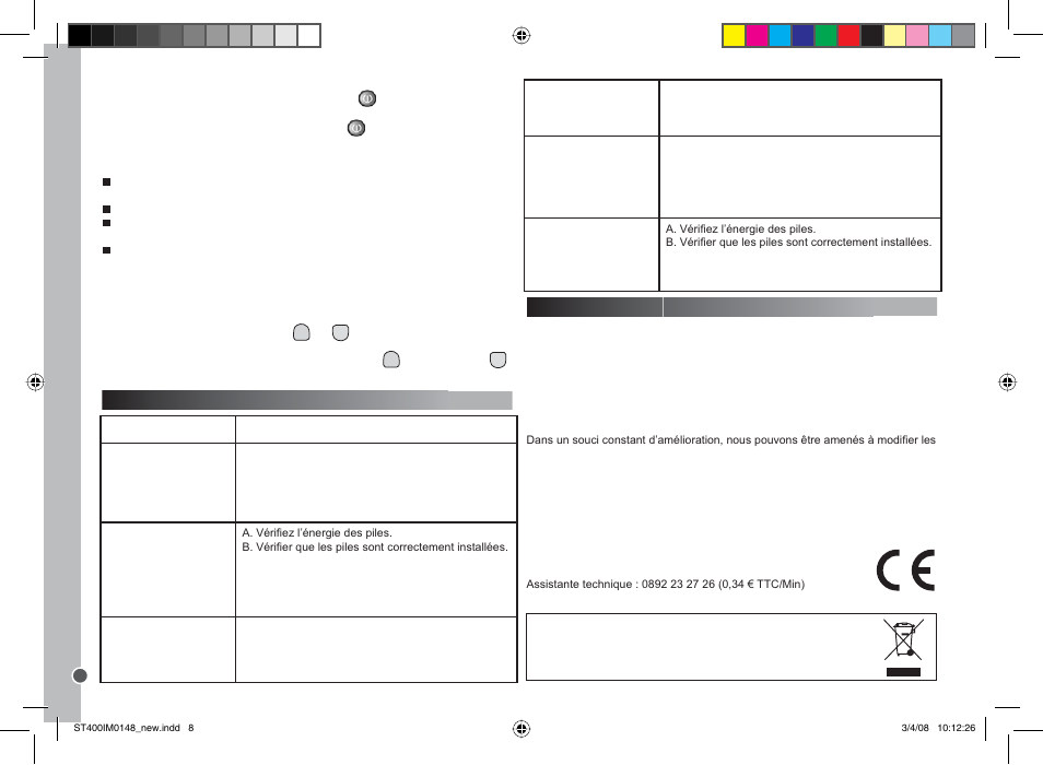 Français | Lexibook ST400 User Manual | Page 8 / 56