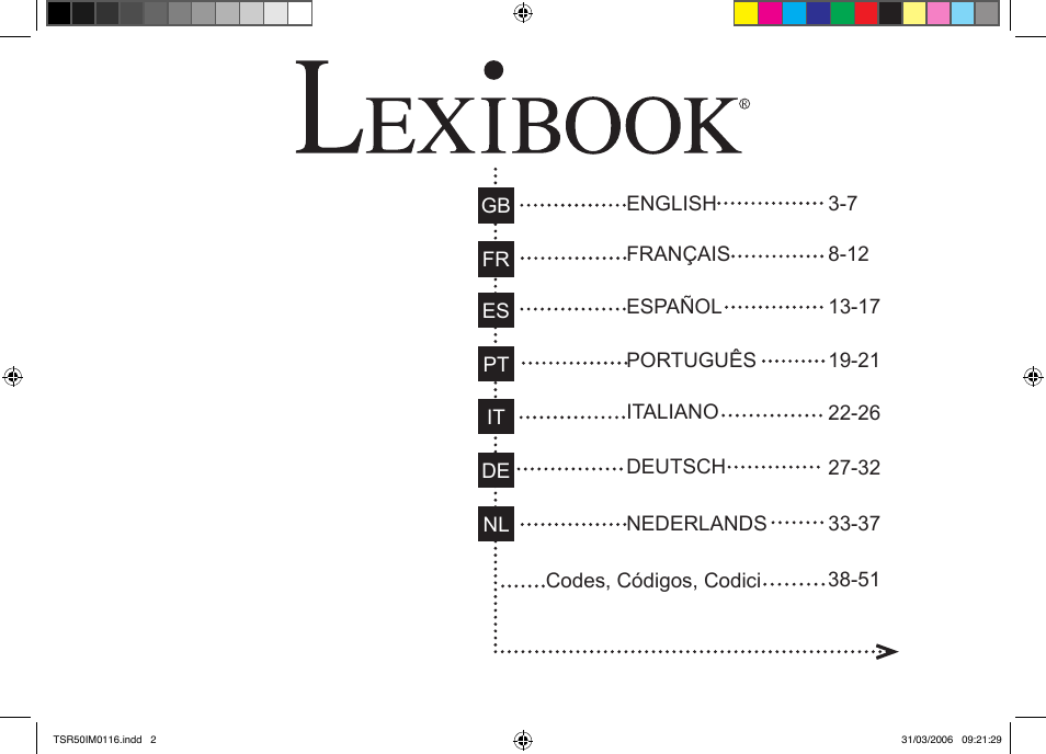 Lexibook TSR50 User Manual | Page 2 / 51