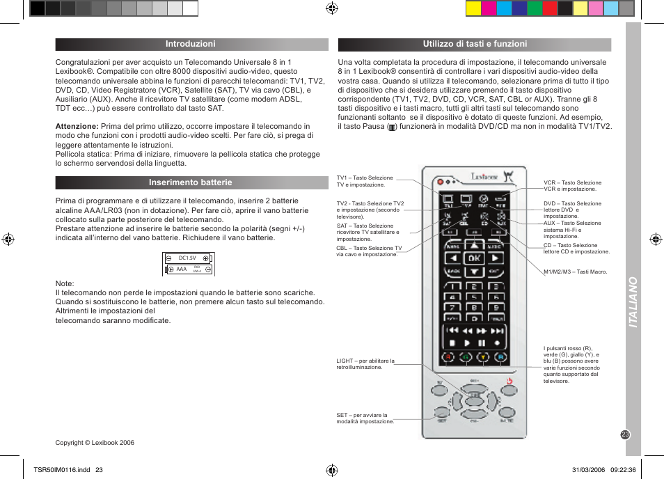 It aliano | Lexibook TSR50 User Manual | Page 23 / 51