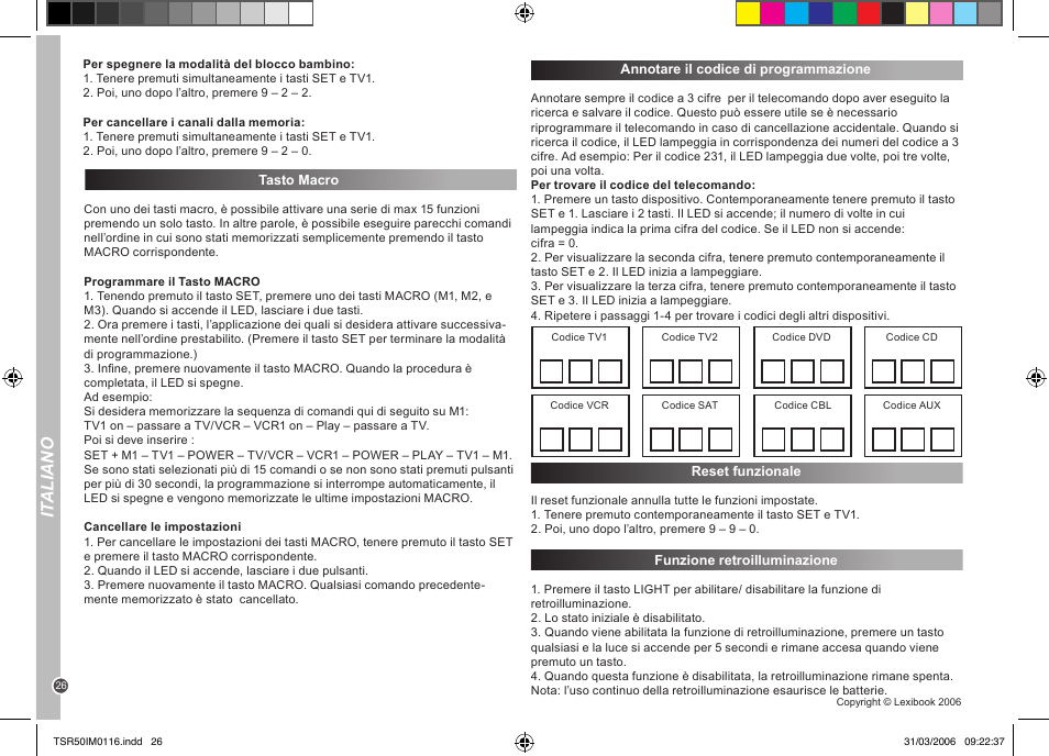 It aliano | Lexibook TSR50 User Manual | Page 26 / 51