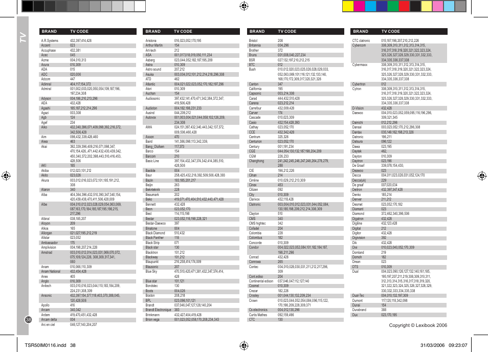 Lexibook TSR50 User Manual | Page 38 / 51