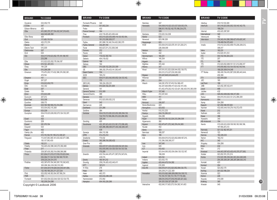 Lexibook TSR50 User Manual | Page 39 / 51