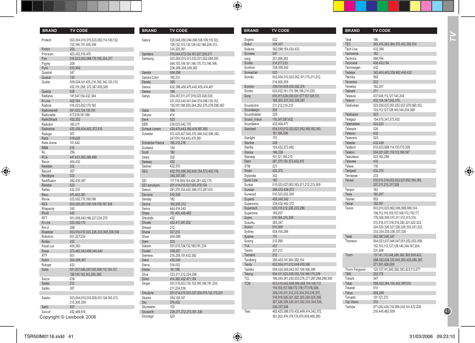 Lexibook TSR50 User Manual | Page 41 / 51