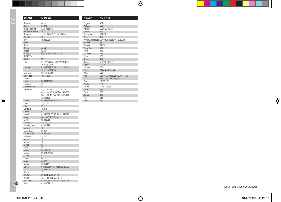 Lexibook TSR50 User Manual | Page 42 / 51