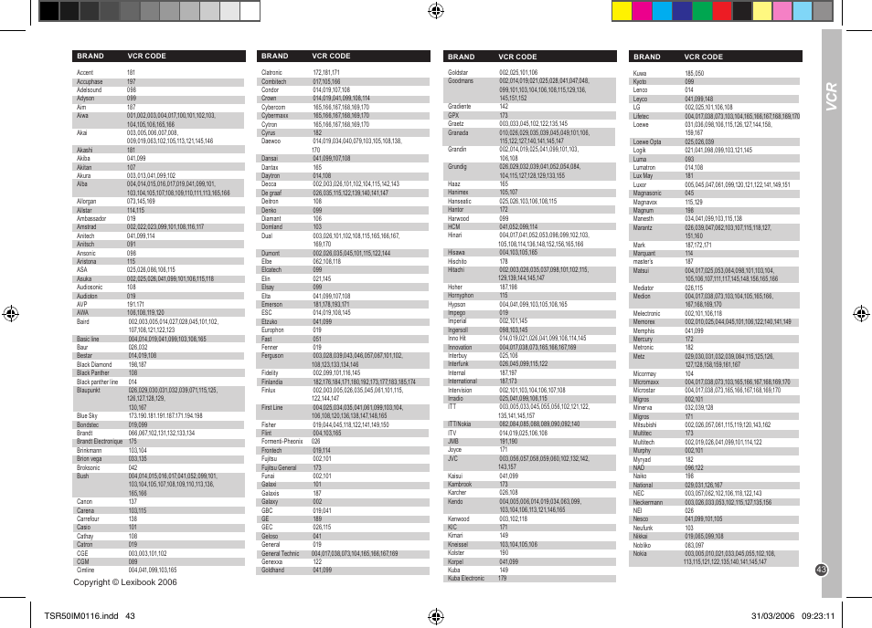 Lexibook TSR50 User Manual | Page 43 / 51