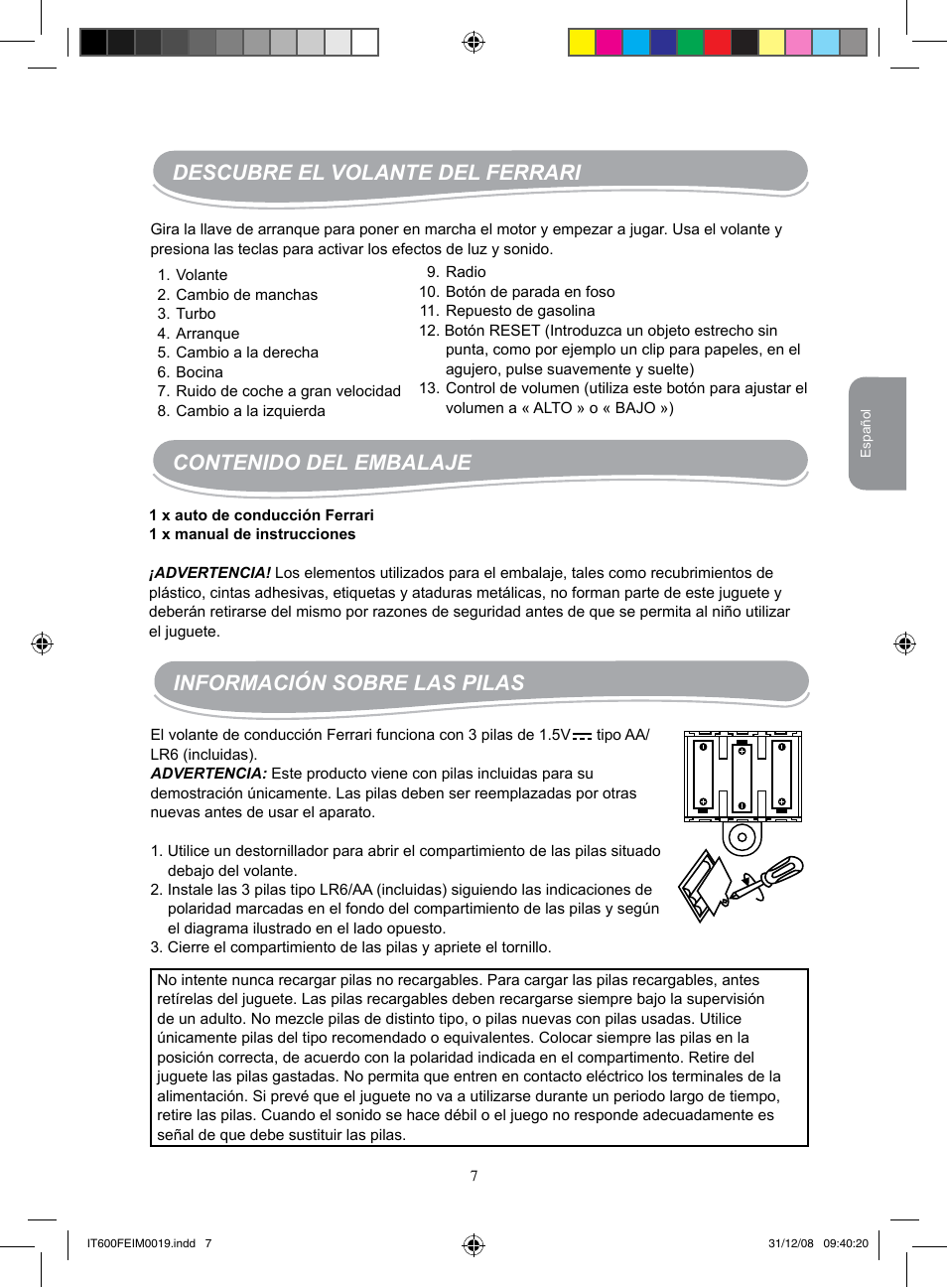 Lexibook IT600FE User Manual | Page 7 / 20