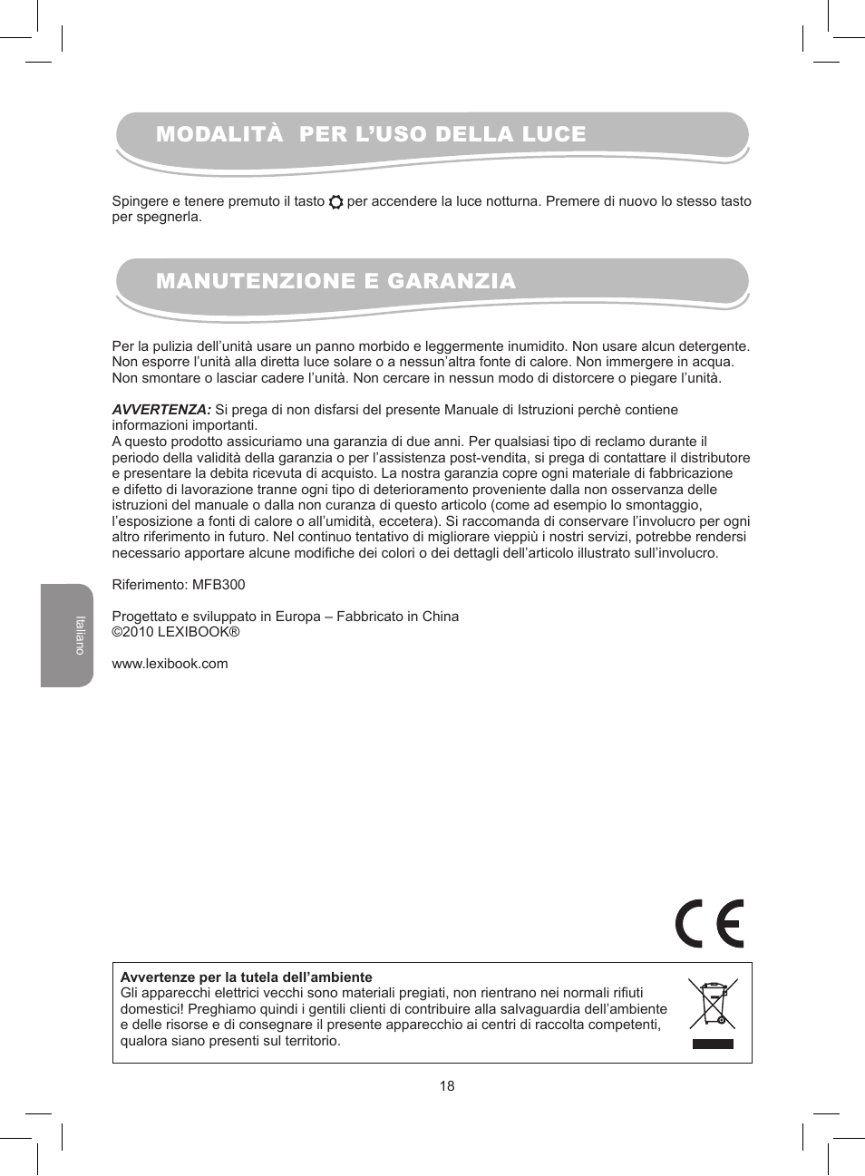 Lexibook MFB300 User Manual | Page 18 / 26