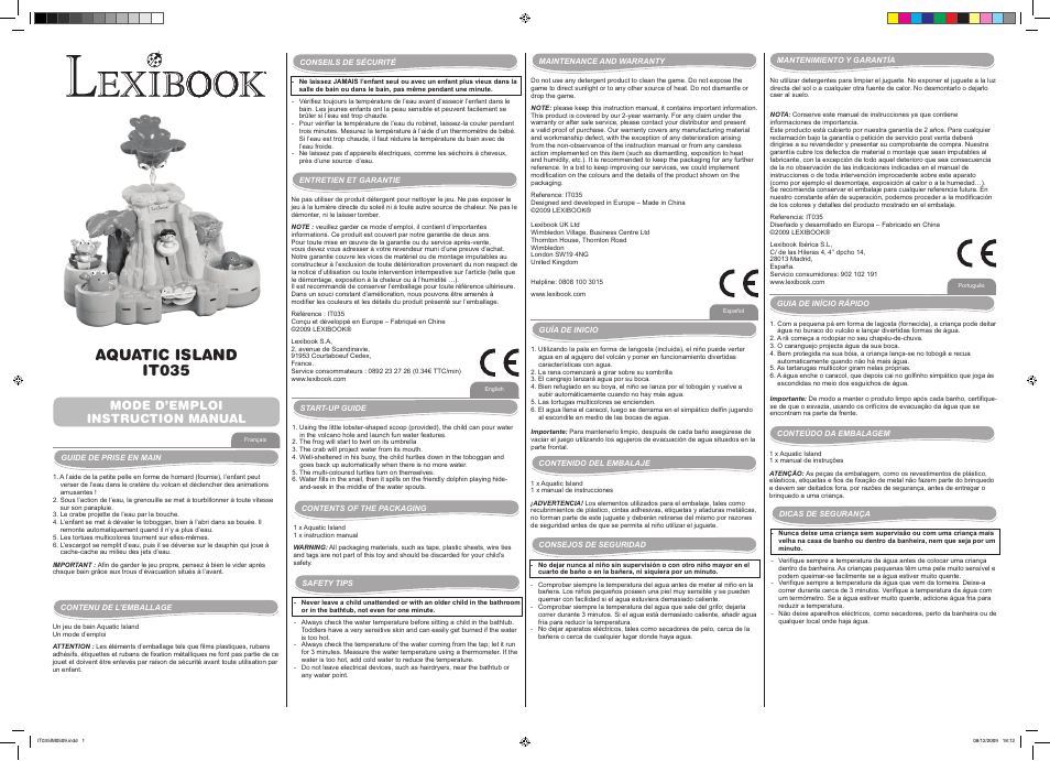 Lexibook IT035 User Manual | 2 pages
