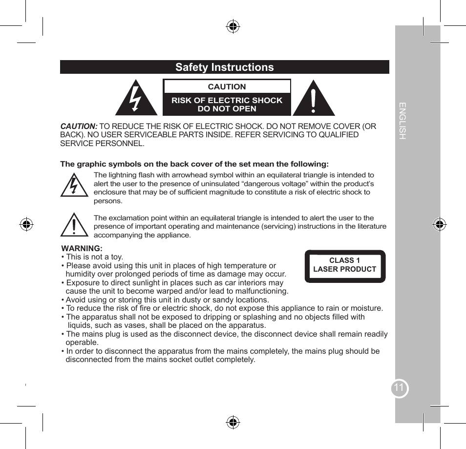 Safety instructions, Declaration de conformite | Lexibook SMBABY1 User Manual | Page 11 / 60