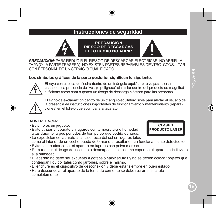 Instrucciones de seguridad, Declaration of conformity | Lexibook SMBABY1 User Manual | Page 19 / 60