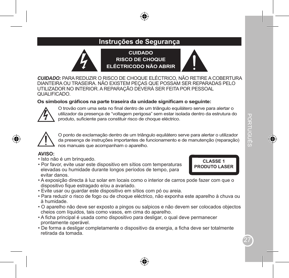 Instruções de segurança, Declaración de conformidad | Lexibook SMBABY1 User Manual | Page 27 / 60