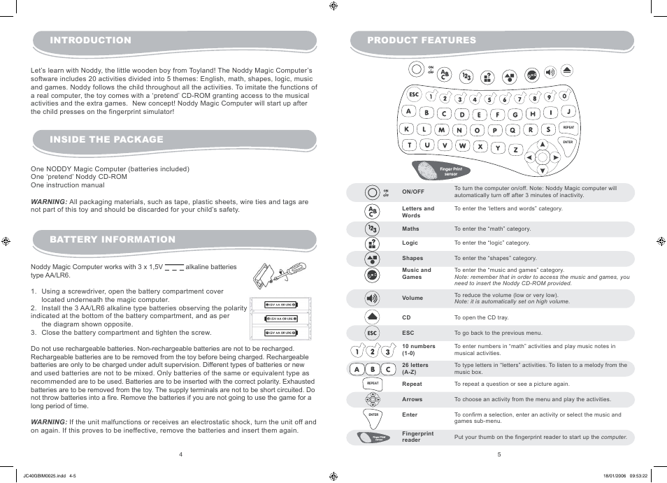 Introduction | Lexibook JC40GB User Manual | Page 3 / 6