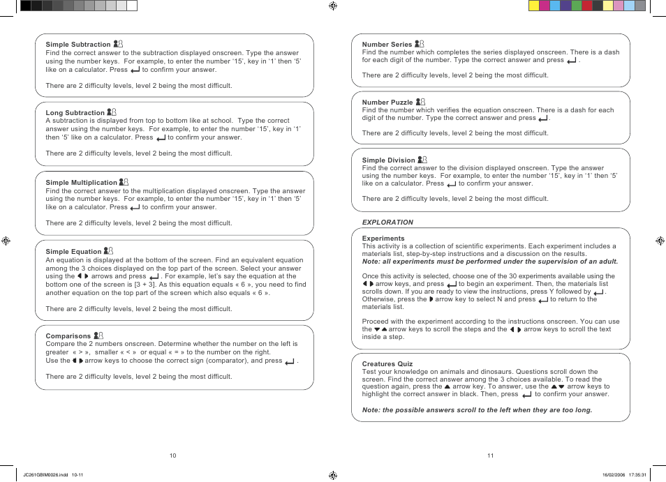 Lexibook JC261GB User Manual | Page 6 / 9