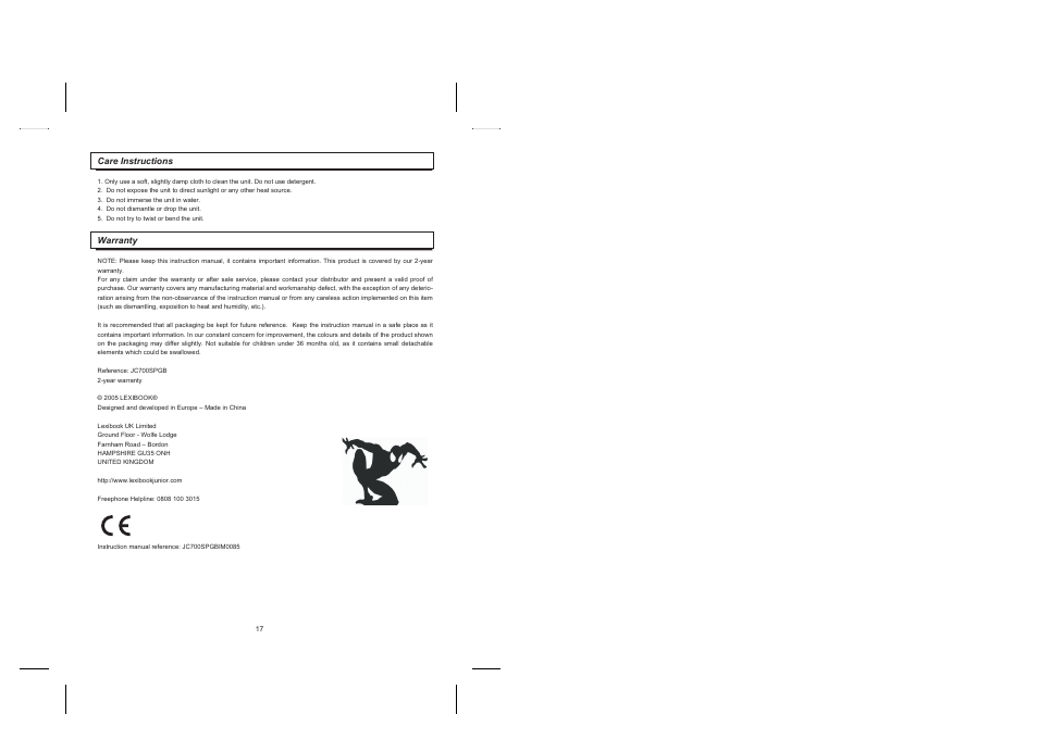 Lexibook JC700SPGB User Manual | Page 9 / 9