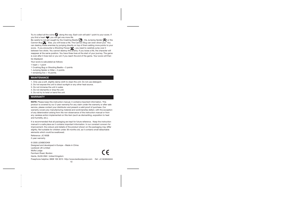 Lexibook JC18GB User Manual | Page 6 / 6