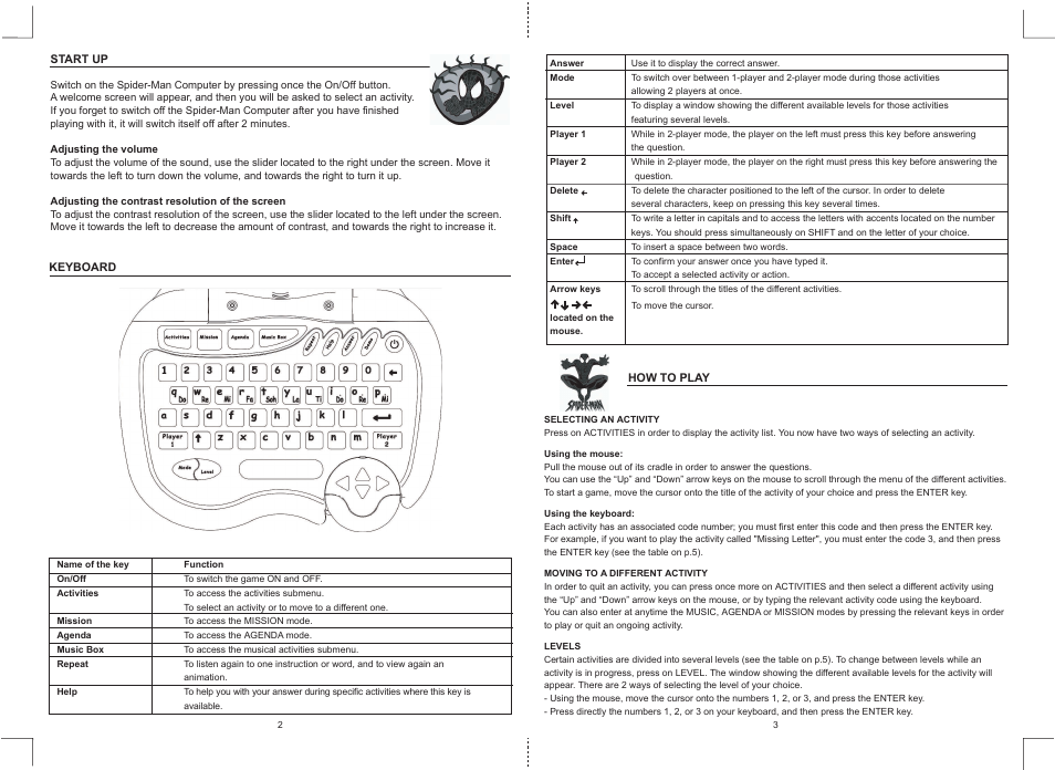 2_3.pdf | Lexibook JC250SPGB User Manual | Page 2 / 5