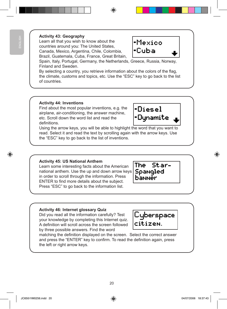 Lexibook JC650i1 User Manual | Page 20 / 43