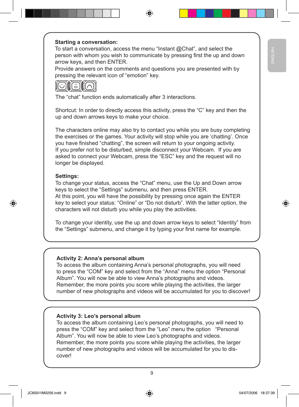 Lexibook JC650i1 User Manual | Page 9 / 43