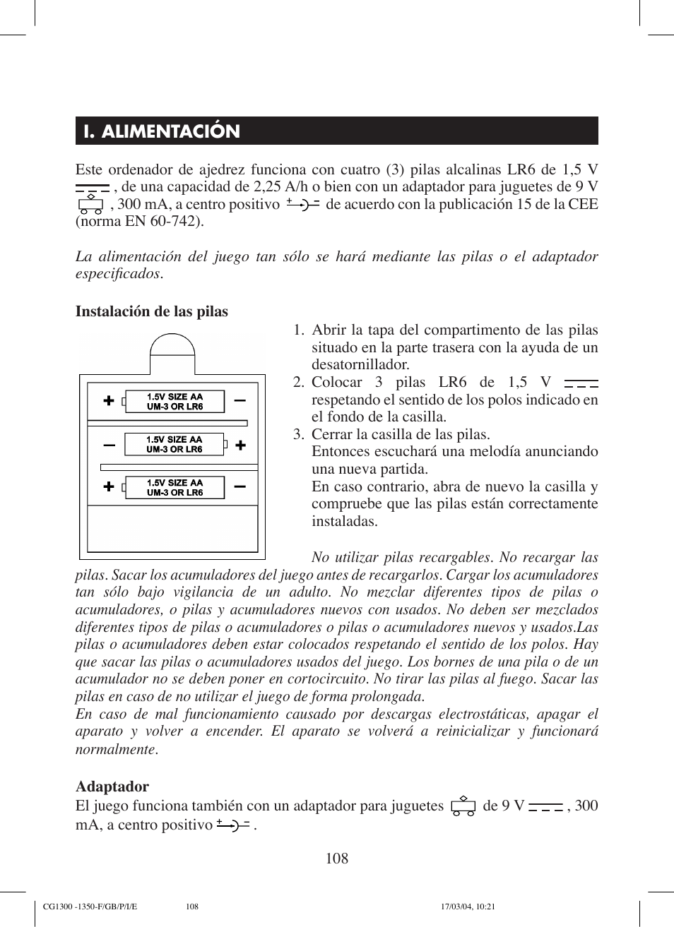 Lexibook CG1300 User Manual | Page 108 / 132