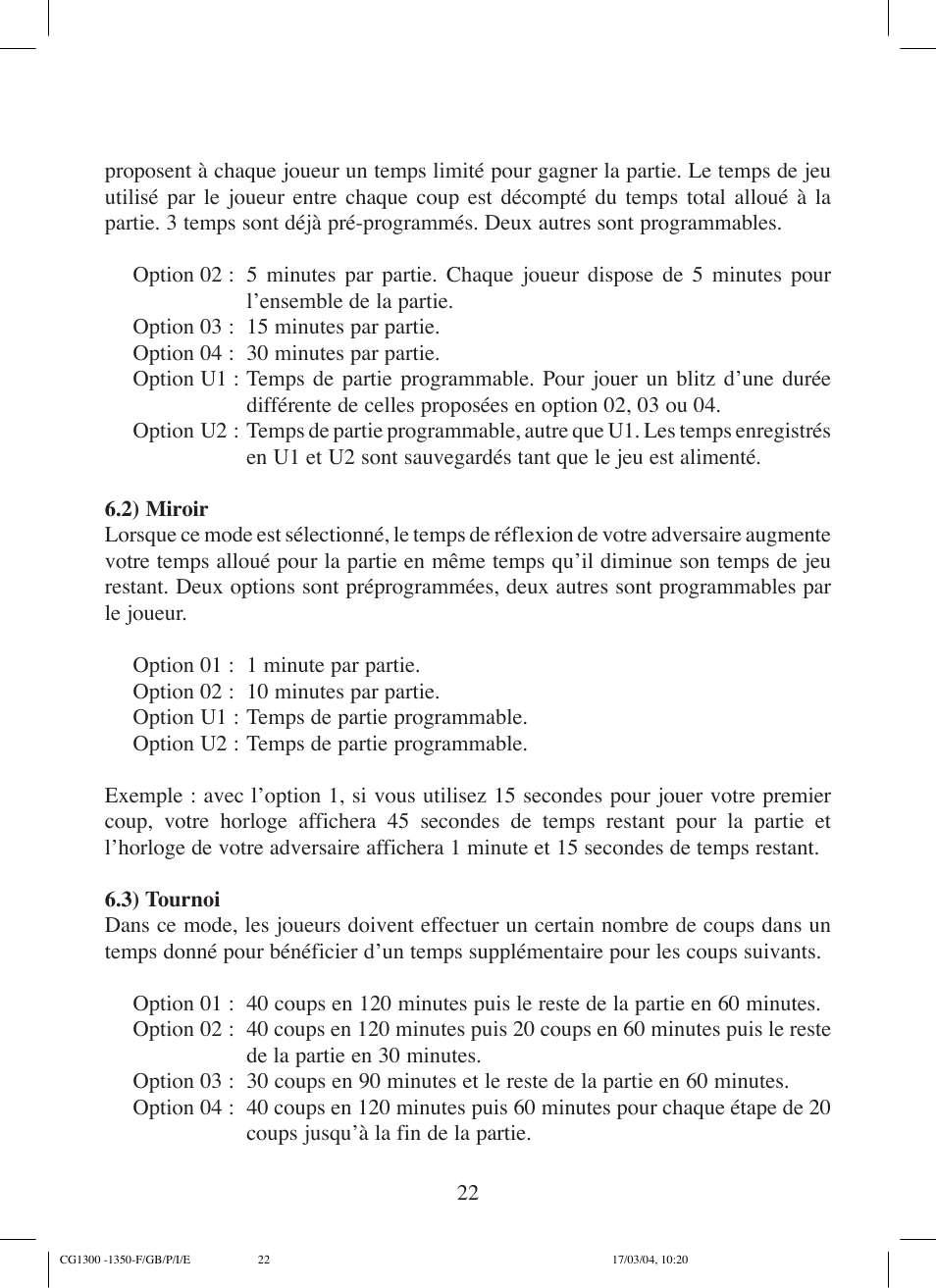 Lexibook CG1300 User Manual | Page 22 / 132