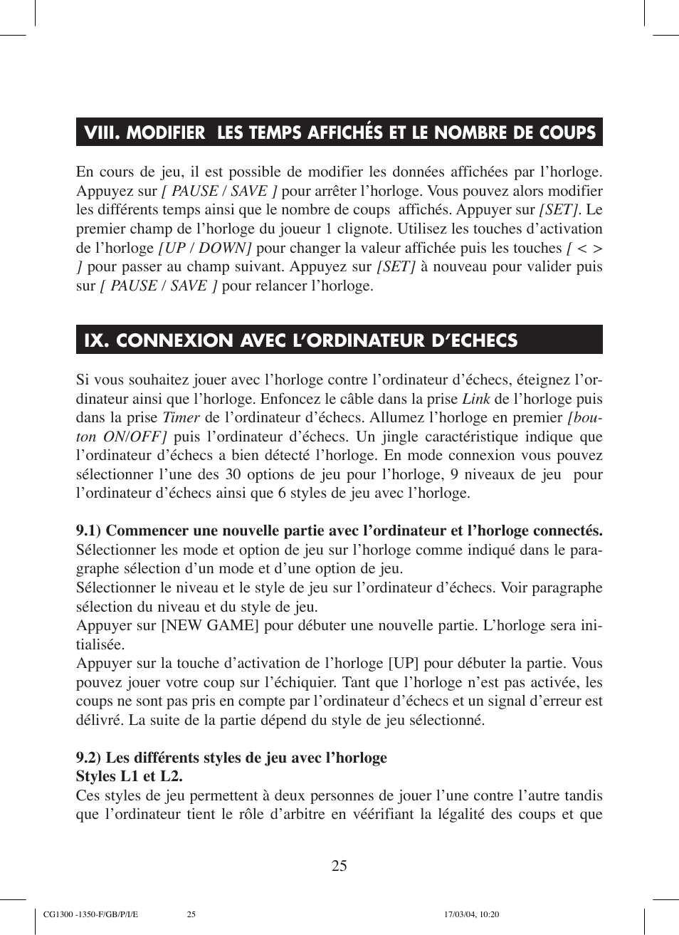 Lexibook CG1300 User Manual | Page 25 / 132